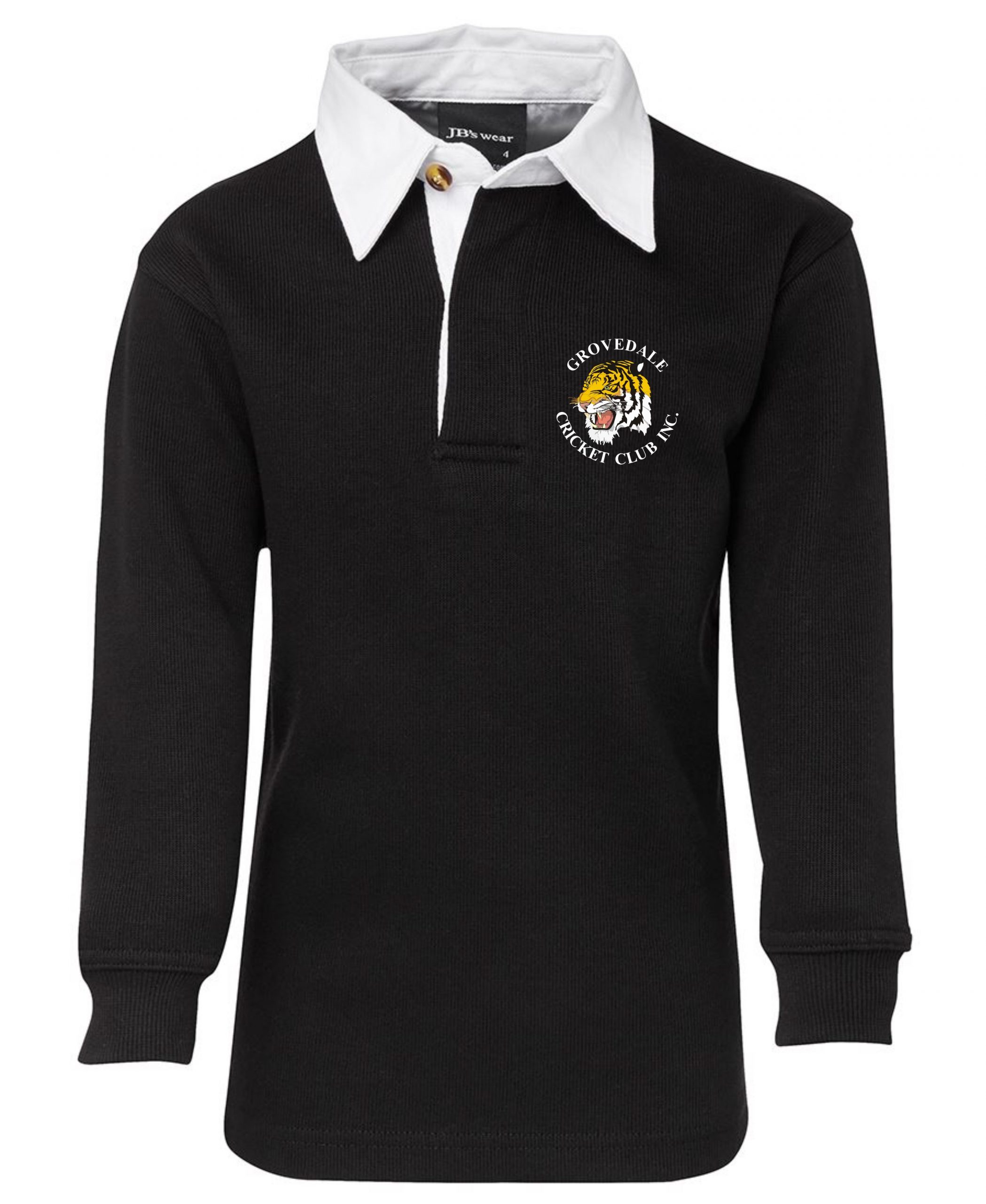 Kids Rugby Top in Black/White