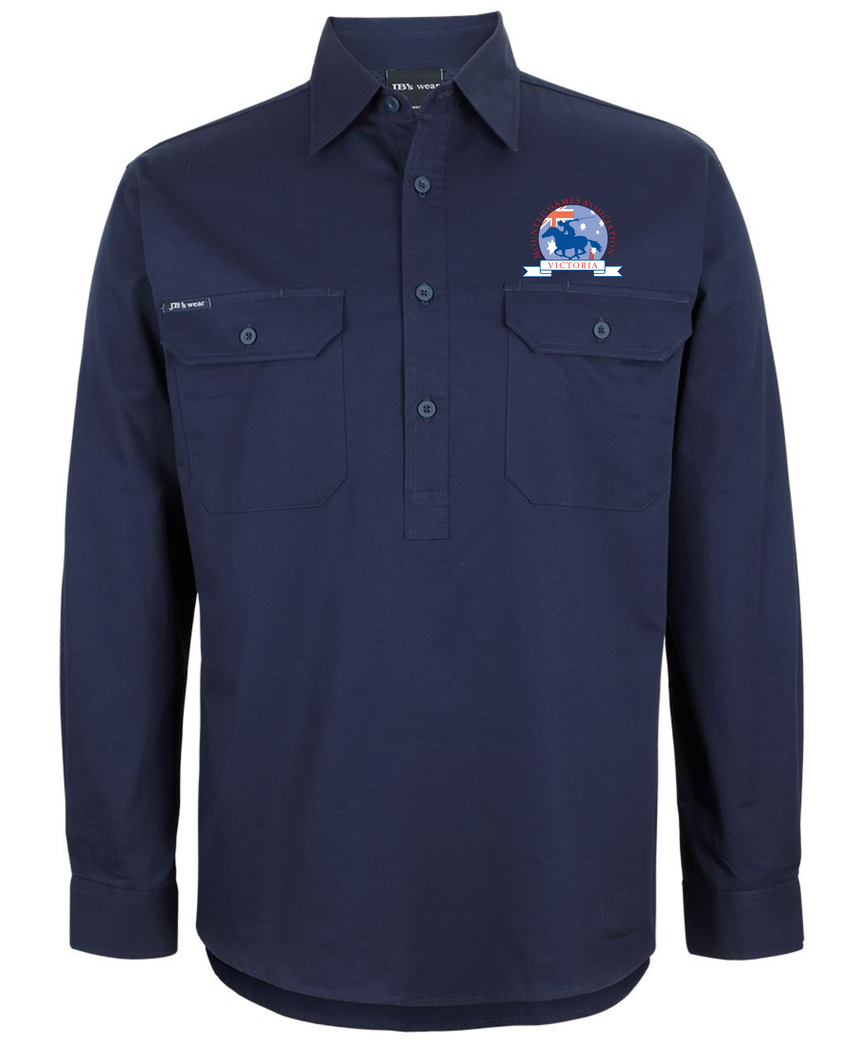 Unisex Close Front Shirt in NAVY
