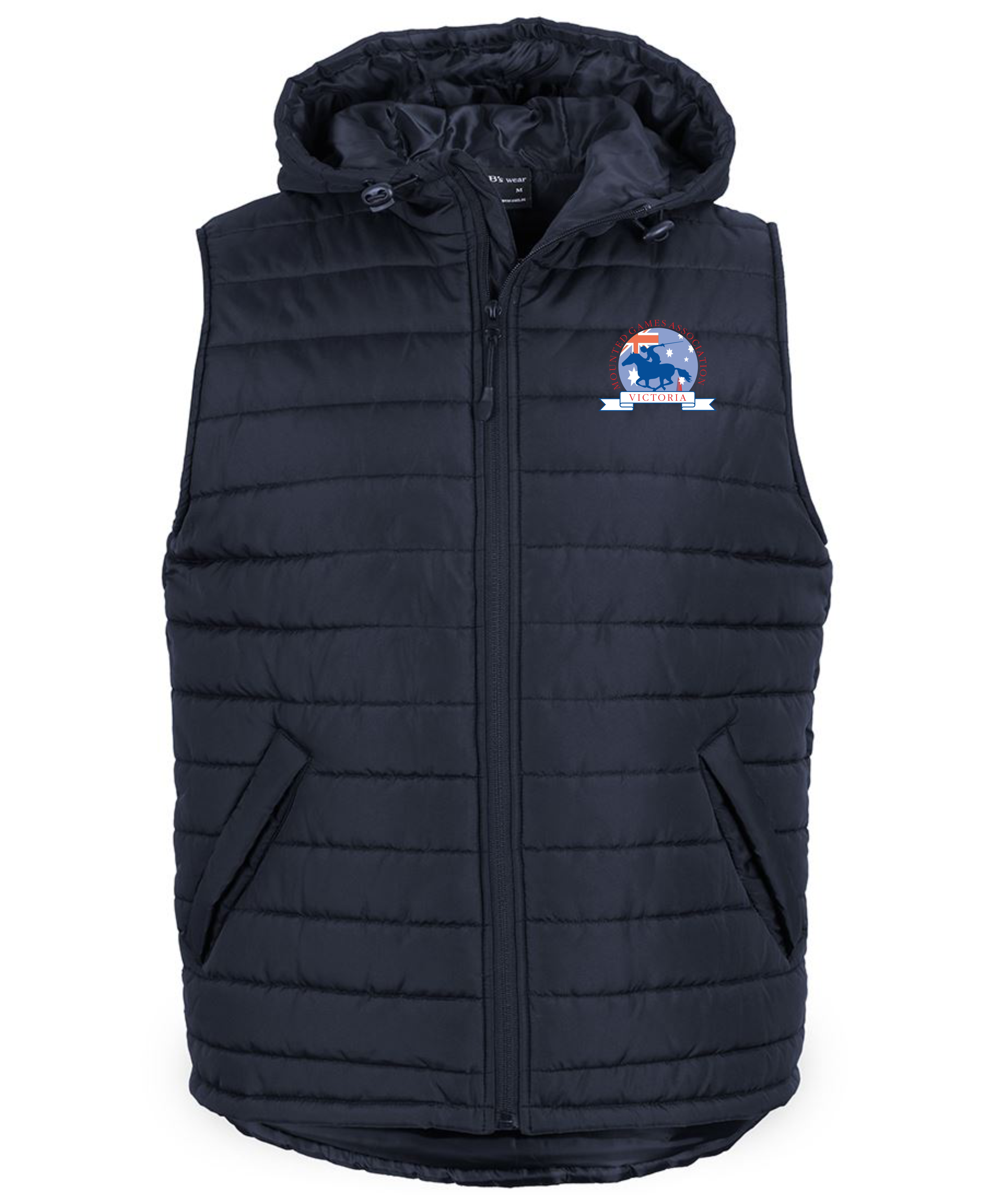 Kids & Adults Hooded Puffer Vest in NAVY