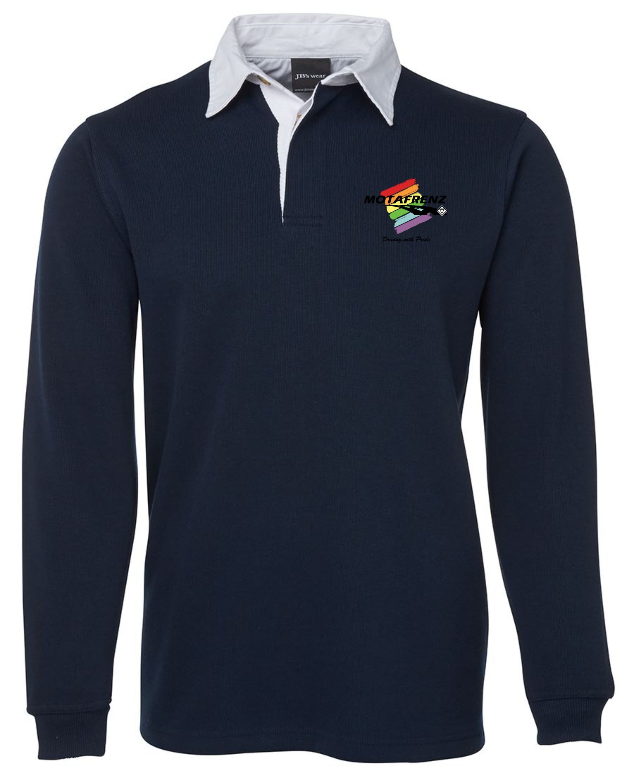 Rugby Top in Navy/White