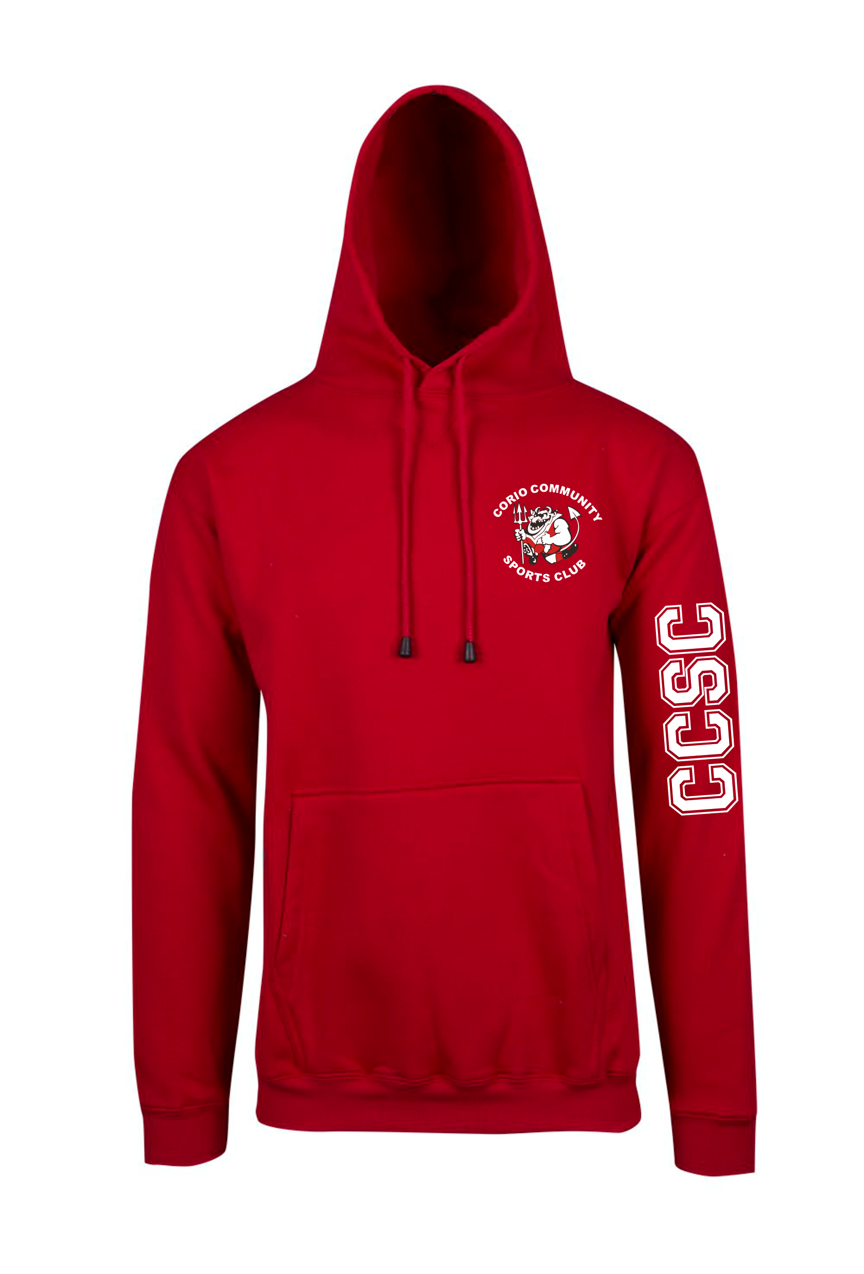 Unisex Red Hoodie – CCSC on Arm