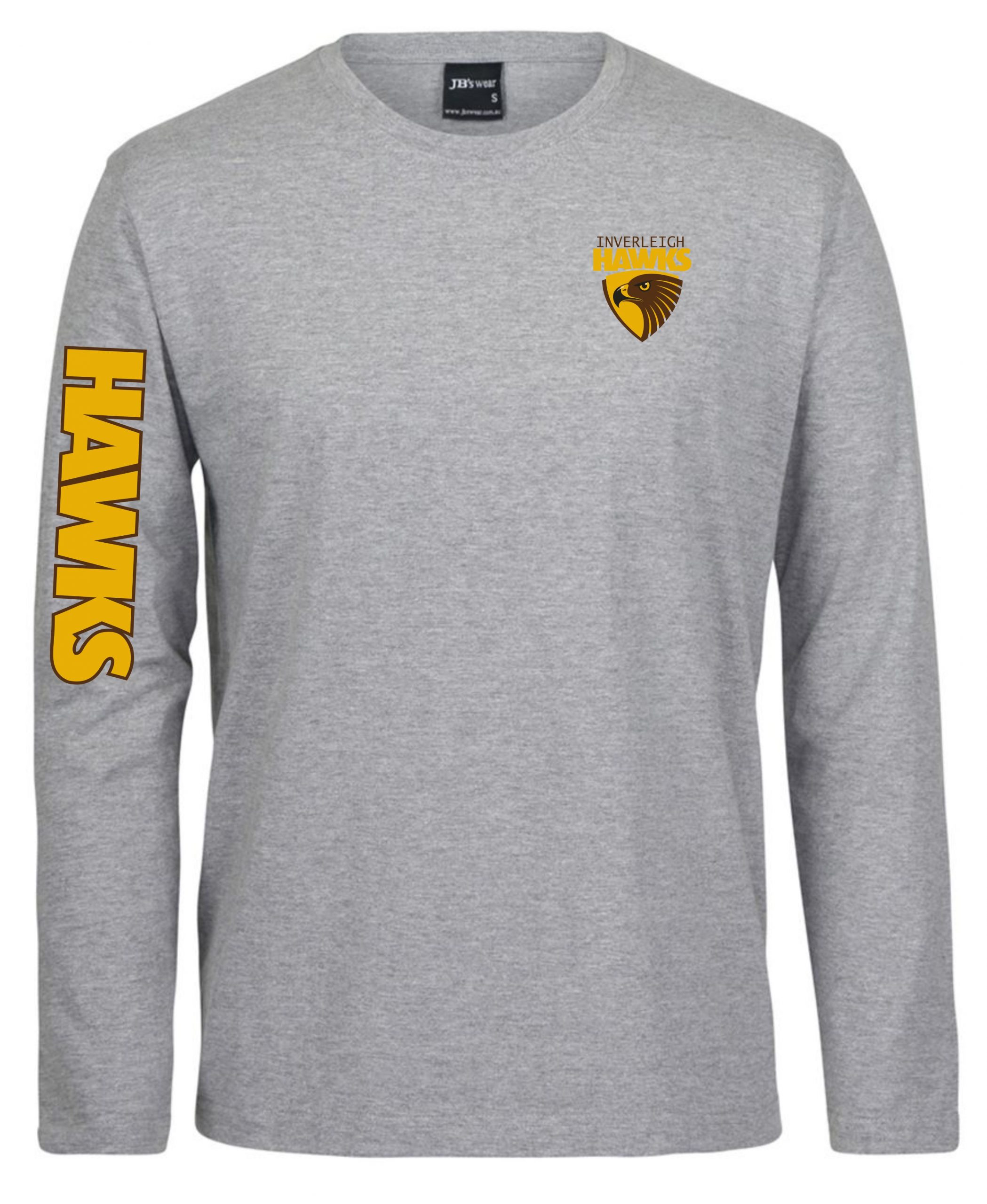 Long Sleeve Tee with No Cuff in Black or 13% Grey